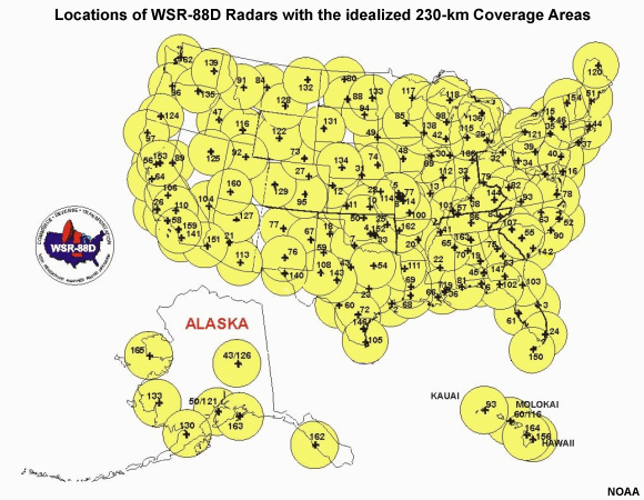 Distribution of WSR-88D Weather Radars